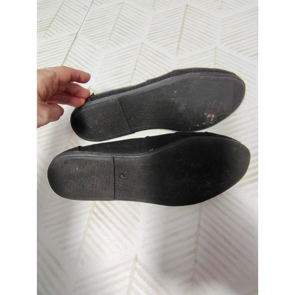 Olivia Miller Womens Black Canvas Alpargata Slip On Flats‎ Shoes